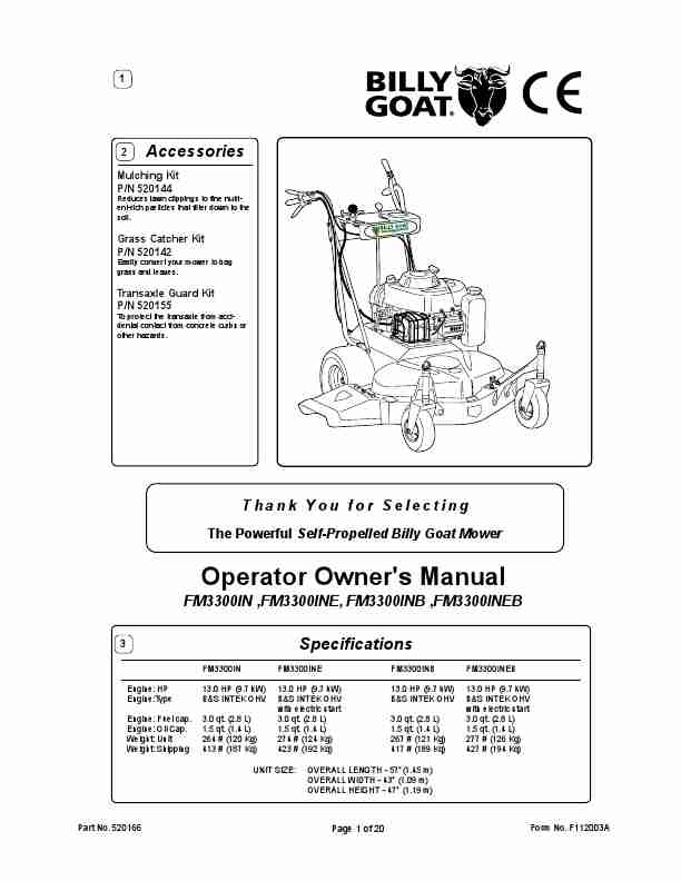 Billy Goat Lawn Mower FM3300IN, FM3300INE-page_pdf